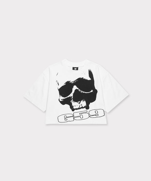 G59 LOGO WOMENS CROP TEE (WHITE)