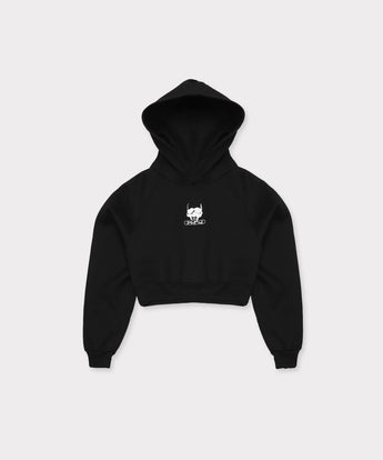 G59 LOGO WOMENS CROP HOODIE (BLACK)